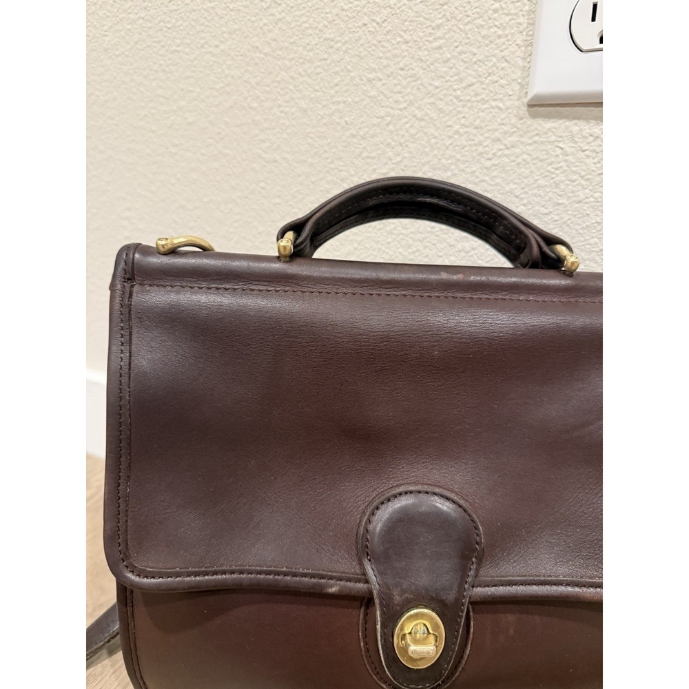 Vintage 90s Coach Willis 9927 Mahogany Brown Leather Crossbody Bag Purse Satchel - Picture 2 of 12